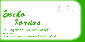 eniko kordos business card